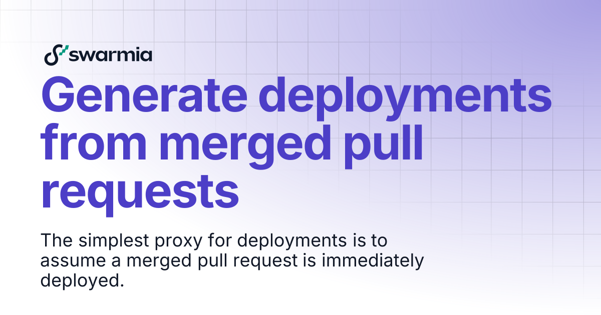 Generate deployments from merged pull requests | Swarmia docs