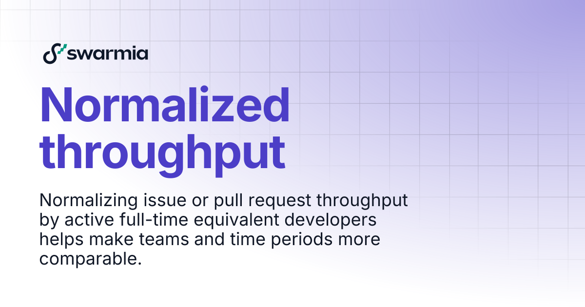 Normalized throughput | Swarmia docs