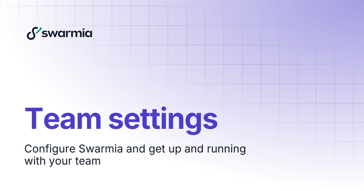 Team settings | Swarmia docs